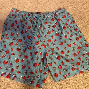 Mens beer pong swim trunks